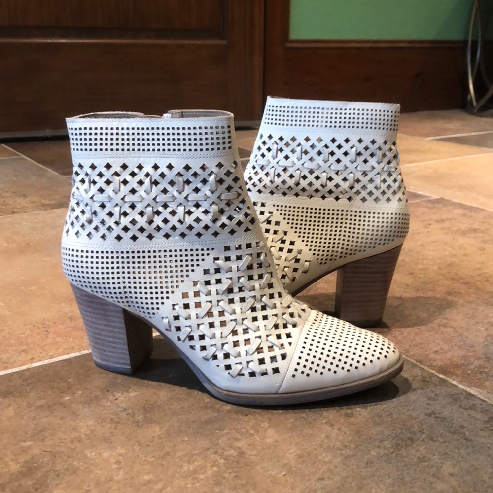 White Franco Sarto Booties